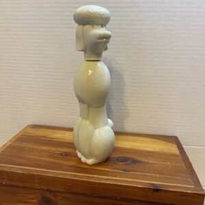 Vintage Avon‎ Poodle Perfume Bottle White Glass Unforgettable Dog EMPTY 8" Tall
